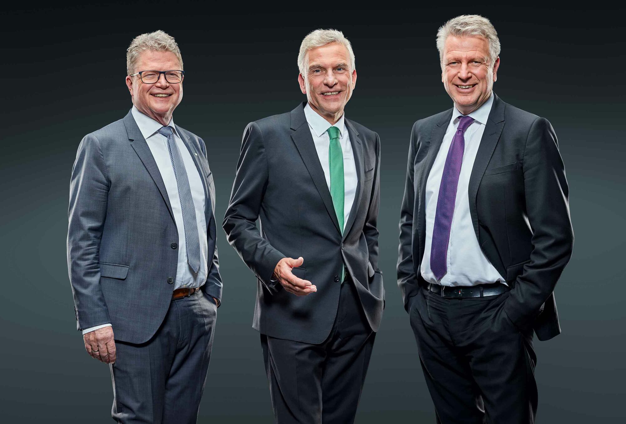 Das Foto zeigt Dr. Dirk Spelmeyer, Vorstandsvorsitzender der KV Westfalen-Lippe, Dr. Volker Schrage, stellvertretender Vorstandsvorsitzender und Vorstandsmitglied Thomas Müller.